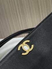 Uubags Chanel Calfskin Denim Stitched Urban Essentials Small Shopping Bag Blue Black 15x30.5x11.5cm - 5