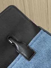 Uubags Chanel Calfskin Denim Stitched Urban Essentials Small Shopping Bag Blue Black 15x30.5x11.5cm - 3