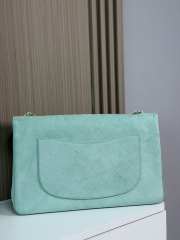 Uubags Chanel Maxi Flap bag Suede Calfskin & Gold-Tone Metal In Pastel Green 19.5x32x10cm - 4