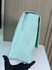 Uubags Chanel Maxi Flap bag Suede Calfskin & Gold-Tone Metal In Pastel Green 19.5x32x10cm - 5