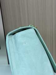 Uubags Chanel Maxi Flap bag Suede Calfskin & Gold-Tone Metal In Pastel Green 19.5x32x10cm - 2