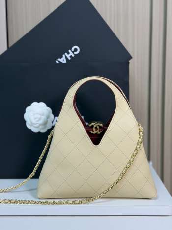 Uubags Chanel Small Shopping Bag Calfskin & Gold-Tone Metal In Beige 23x23x7cm