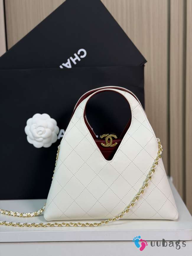 Uubags Chanel Small Shopping Bag Calfskin & Gold-Tone Metal In White 23x23x7cm - 1