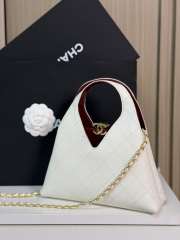 Uubags Chanel Small Shopping Bag Calfskin & Gold-Tone Metal In White 23x23x7cm - 5