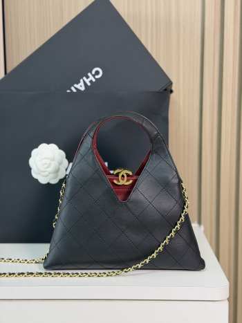 Uubags Chanel Small Shopping Bag Calfskin & Gold-Tone Metal In Black 23x23x7cm