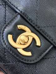 Uubags Chanel Small 25K Black Gold Caviar Leather Flap Bag 19.5x12x5.5cm - 6