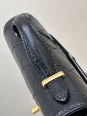 Uubags Chanel Small 25K Black Gold Caviar Leather Flap Bag 19.5x12x5.5cm - 5