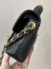 Uubags Chanel Small 25K Black Gold Caviar Leather Flap Bag 19.5x12x5.5cm - 2