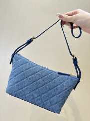 Uubags Chanel Clutch With Leather Strap In Denim & Gold Metal Blue 14x26x8.5cm - 4