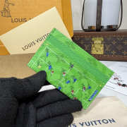 Uubags Louis Vuitton M26802 Double Card Holder In Soccer Green 11x1.5x7cm - 4