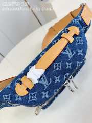 Uubags Louis Vuitton M27640 Rush Bumbag Blue Monogram Flowers Denim 30x15x8cm - 3
