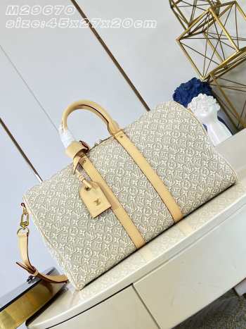 Uubags Louis Vuitton M29670 Keepall Bandoulière Bag 45 In Beige Pepper 45x27x20cm
