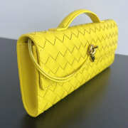 Uubags Bottega Veneta Andiamo Clutch In Yellow With Intrecciato Pattern 31x13x3cm - 5