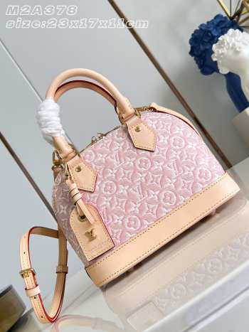 Uubags Louis Vuitton M2A378 Alma BB Bag Monogram Emblème Rose Ruban Color 23.5x17.5x11.5cm