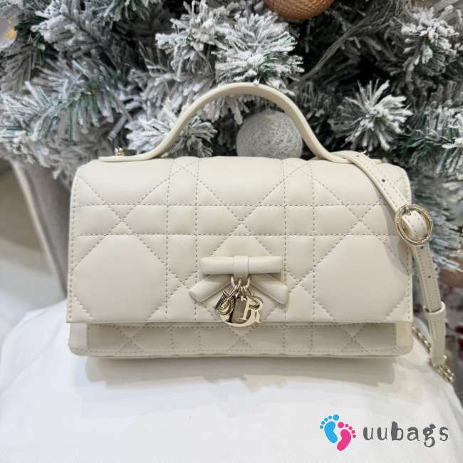Uubags My Tender Dior Top Handle Mini Bag Latte Macro Cannage Lambskin 21x11.5x7cm - 1