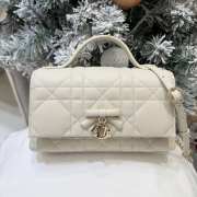 Uubags My Tender Dior Top Handle Mini Bag Latte Macro Cannage Lambskin 21x11.5x7cm - 1