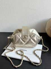 Uubags Chanel 25A Gold Metallic Lambskin Quilted Cuff Bag Aged Gold Hardware 11x23x14cm - 1