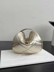 Uubags Chanel 25A Gold Metallic Lambskin Quilted Cuff Bag Aged Gold Hardware 11x23x14cm - 2