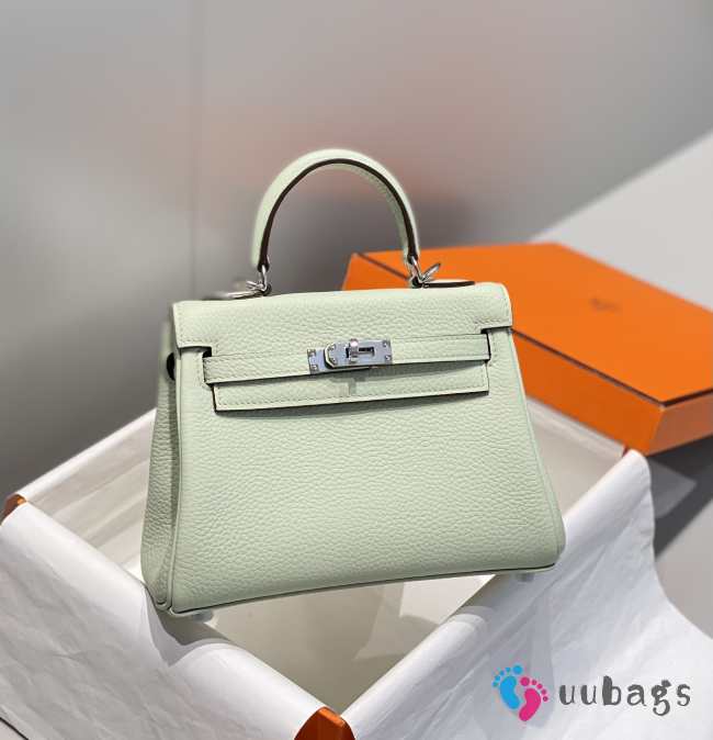 Uubags Hermes Kelly II Sellier Mini Bag In Vert Fizz 20cm - 1
