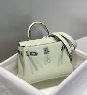 Uubags Hermes Kelly II Sellier Mini Bag In Vert Fizz 20cm - 5