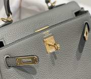 Uubags Hermes Kelly 20cm Bag In OL Gris Meyer Togo Leather 20cm - 6