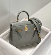 Uubags Hermes Kelly 20cm Bag In OL Gris Meyer Togo Leather 20cm - 4