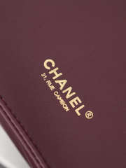 Uubags Chanel Small Shopping Bag In Calfskin And Gold-colored Metal Dark Red Wine 28.5x23.5x9.5cm - 3