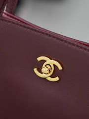 Uubags Chanel Small Shopping Bag In Calfskin And Gold-colored Metal Dark Red Wine 28.5x23.5x9.5cm - 2
