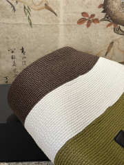 Uubags Chanel Maxi Shopping Bag Raffia & Calfskin In Khaki, White & Brown 58x70x20cm - 2