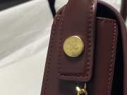 Uubags Chanel mini flap bag with handle shiny calfskin & gold-tone metal dark burgundy 14.5x19.5x5cm - 4
