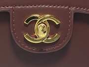 Uubags Chanel mini flap bag with handle shiny calfskin & gold-tone metal dark burgundy 14.5x19.5x5cm - 3