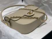 Uubags Chanel mini flap bag with handle shiny calfskin & gold-tone metal dark beige 14.5x19.5x5cm - 5