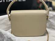 Uubags Chanel mini flap bag with handle shiny calfskin & gold-tone metal dark beige 14.5x19.5x5cm - 4