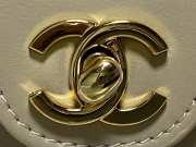 Uubags Chanel mini flap bag with handle shiny calfskin & gold-tone metal dark beige 14.5x19.5x5cm - 3