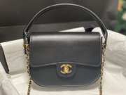Uubags Chanel mini flap bag with handle shiny calfskin & gold-tone metal black 14.5x19.5x5cm - 5