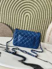 Uubags Chanel Mini Rectangular Classic Flap Bag In Blue Lambskin & Rainbow Metal 20cm - 5