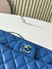 Uubags Chanel Mini Rectangular Classic Flap Bag In Blue Lambskin & Rainbow Metal 20cm - 3