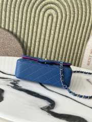 Uubags Chanel Mini Rectangular Classic Flap Bag In Blue Lambskin & Rainbow Metal 20cm - 2