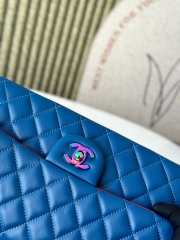 Uubags Chanel Medium Rectangular Classic Flap Bag In Blue Lambskin & Rainbow Metal 25.5x15x6cm - 6