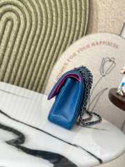 Uubags Chanel Medium Rectangular Classic Flap Bag In Blue Lambskin & Rainbow Metal 25.5x15x6cm - 5