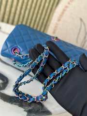 Uubags Chanel Medium Rectangular Classic Flap Bag In Blue Lambskin & Rainbow Metal 25.5x15x6cm - 2