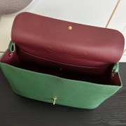 Uubags Chanel Maxi flap bag calfskin with grain effect & gold metallic in green 26x38.5x11cm - 4