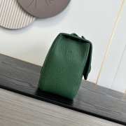 Uubags Chanel maxi flap bag calfskin with grain effect & gold metallic in green 19.5x32x10cm - 3