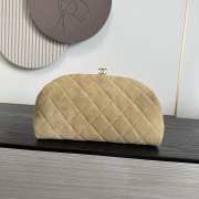 Uubags Chanel clutch with strap suede calfskin & gold-colored metal in dark beige 18x30x15cm - 1