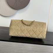 Uubags Chanel clutch with strap suede calfskin & gold-colored metal in dark beige 18x30x15cm - 4