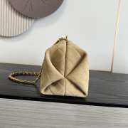 Uubags Chanel clutch with strap suede calfskin & gold-colored metal in dark beige 18x30x15cm - 3