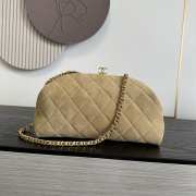 Uubags Chanel clutch with strap suede calfskin & gold-colored metal in dark beige 18x30x15cm - 2