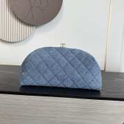 Uubags Chanel clutch quilted denim blue & gold-colored metal 18x30x15cm - 1