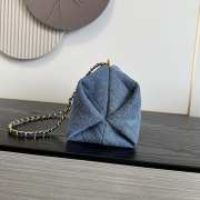 Uubags Chanel clutch quilted denim blue & gold-colored metal 18x30x15cm - 6