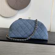 Uubags Chanel clutch quilted denim blue & gold-colored metal 18x30x15cm - 4